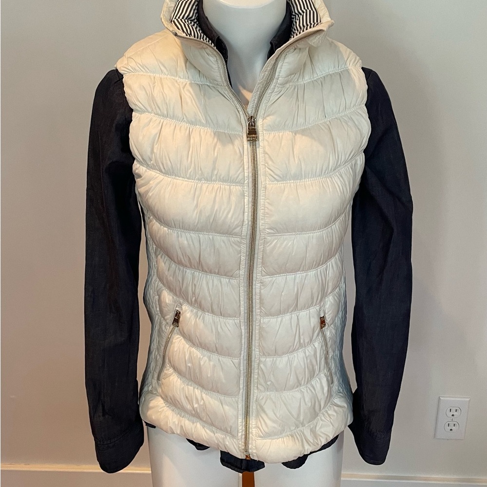 Calvin Klein White and Black Puffer Jacket